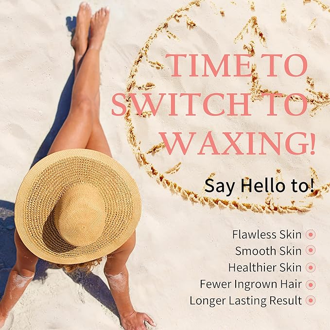 Maxpearl 2.5LB Hard Wax Beads for Hair Removal, Natural Rose Formula - Brazilian Waxing, Sensitive Skin, Face, Underarms, Legs, Back, Chest and More, with 20 Applicators, Pink