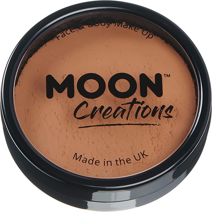 Pro Face & Body Paint Cake Pots by Moon Creations - Light Brown - Professional Water Based Face Paint Makeup for Adults, Kids - 1.26oz