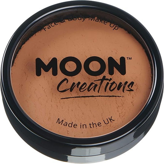Pro Face & Body Paint Cake Pots by Moon Creations - Light Brown - Professional Water Based Face Paint Makeup for Adults, Kids - 1.26oz