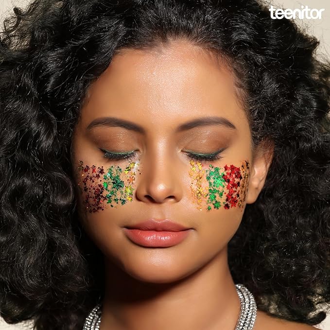 Teenitor Body Glitter Face Glitter Gel, 6 Colors Glitter Makeup for Kids, Face Paint for Women, Concerts Rave Accessories