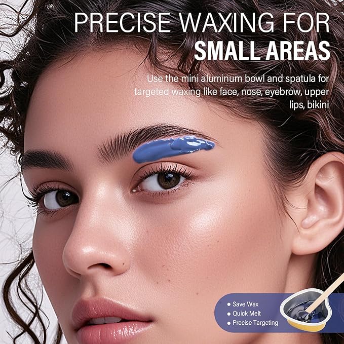 KeShi Waxing Kit, Painless Hair Removal Wax Warmer with 6 Bags Hard WaxBeans for Full Body, Legs, Face, Eyebrows & Bikini— Ideal for Both Women & Men(Navy Blue)