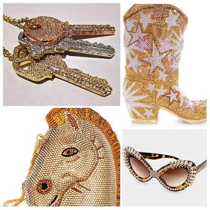 1440Pcs Dawn Light Crystal Rhinestones,Glass Flatback Rhinestones Gemstones Small for Nail Face Makeup Art Crafts Clothes Decoration -(SS8,2.4mm,Dawn Light)