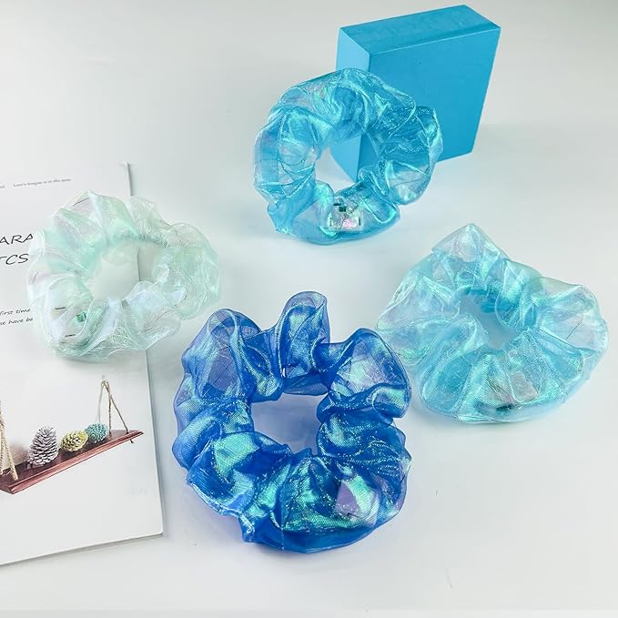 4Pcs LED Hair Ties with Multiple Light Modes for Women/Girls: Glowing Hair Accessories for Rave, Christmas, and Neon Parties