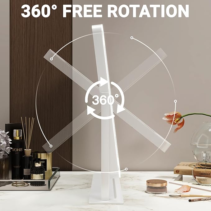 FENNIO Vanity Mirror with Lights - 15"x13" LED Lighted Makeup Mirror, Makeup Mirror with Lights, Touch Screen with 3-Color Lighting, Dimmable,10X Magnification Mirror for Vanity Desk Tabletop