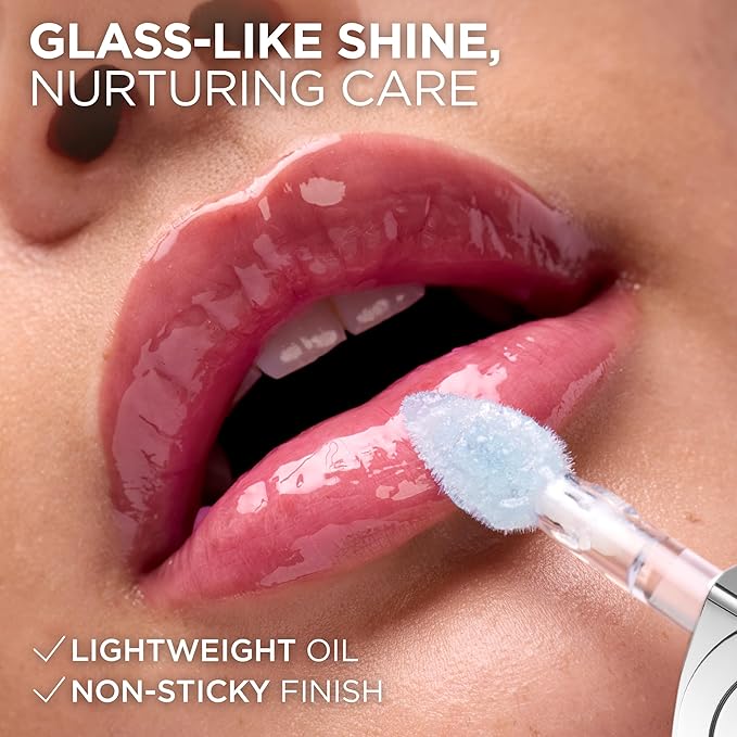 L'Oreal Paris Plump Ambition pH Hyaluron Lip Oil, Color Shifting Lip Tint with 24HR Hydration, Volumizing Shine and Lasting Color, 090 pH Berry Noir