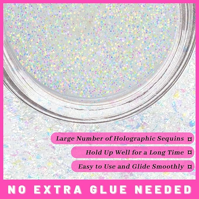 12 Colors Face Glitter Body Glitter Gel Set, Makeup Gel for Body, Hair, Face and Eye, Suitable for Musical Festival Carnival Dance Halloween Party Beauty Mermaid Sequins Makeup