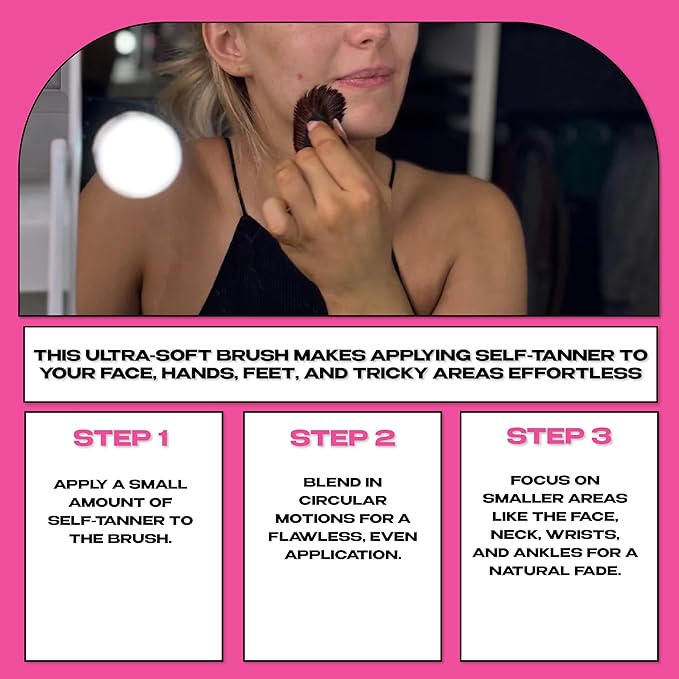 Fake You! Precision Tanning Brush - Ultra-Soft Bristles for Flawless Facial and Body Contouring