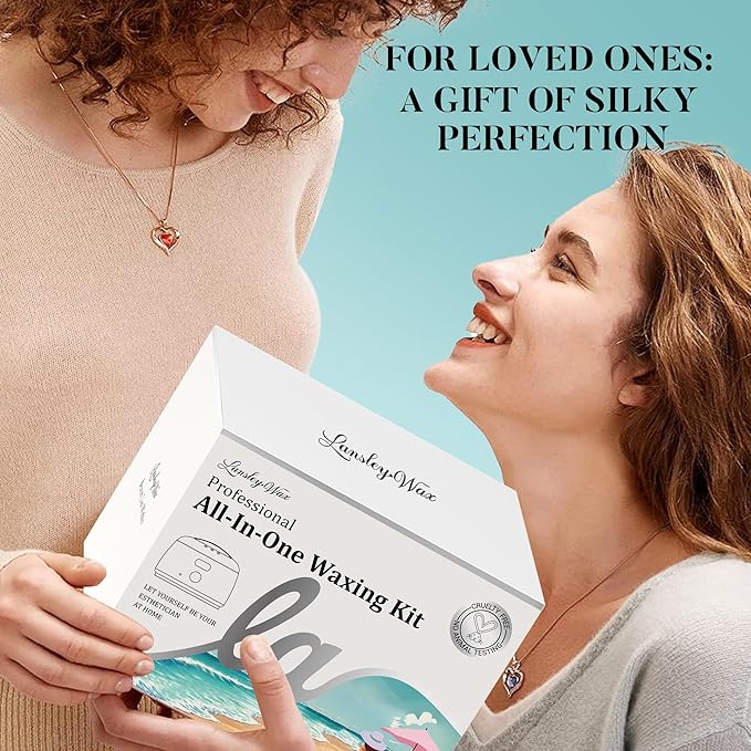 LANSLEYWAX Digital Waxing Kit for Women Men, Wax Warmer for Hair Removal with Silicone Pot, Hard Wax Kit, Waxing Machine for Sensitive Skin Brazilian Bikini Leg Eyebrow Full Body Home Use