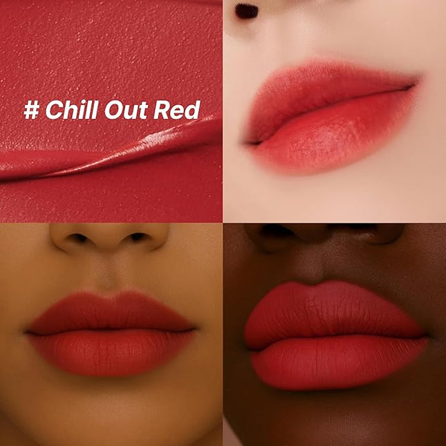 Touch in Sol Vegan Again Blur Core Lip Tint (#Chill-out Red) - Long Lasting, High Pigment Velvet Matte Lip Stain – Lightweight Smooth Blur Finish