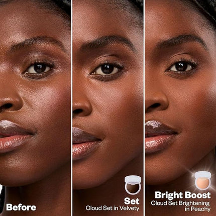 Kosas Cloud Set Face Setting Powder - Smoothing Shine Control, Soft, Sheer Translucent Makeup Finish, Portable & Long-Lasting Loose Pressed Baking Powder - Silky (Sheer Tan Deep)