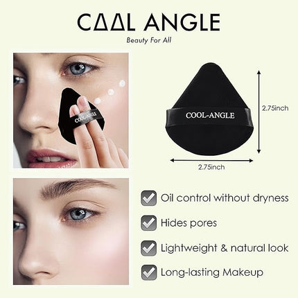 6Pack Makeup Sponge and Powder Puff Set with Blender Sponge for Liquid Foundation Concealer and BB Cream, Triangle Powder Puff for Loose Powder Setting and Oil Control