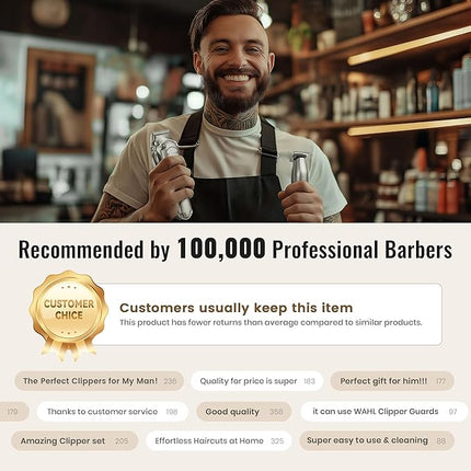 Jack & Rose Clippers and Trimmers Set, Cordless Hair Clippers for Men, Barber Clippers Set