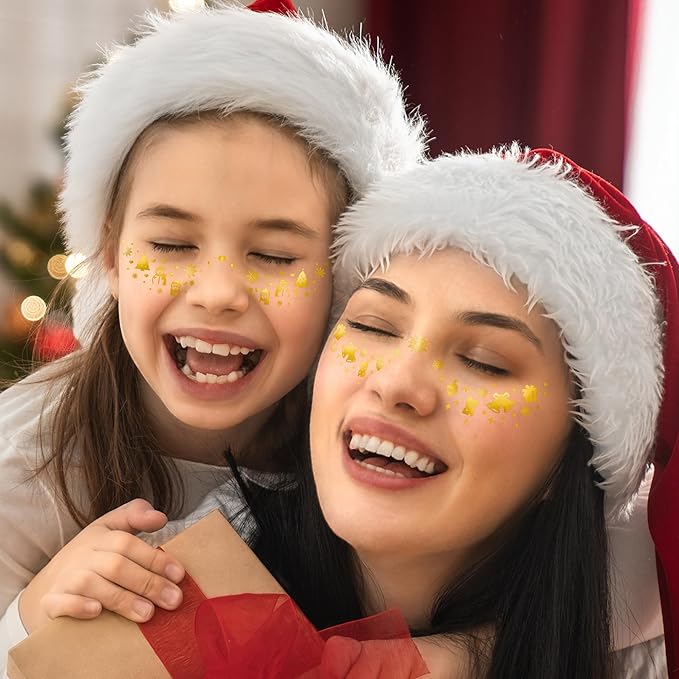 Golden Temporary Tattoo Fake Transferable Tattoo Freckles,Temporary Face Tattoo Set for Party