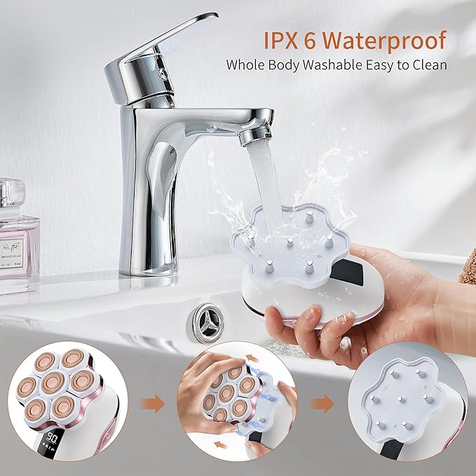 Women's Electric Razors for Women Legs Pubic Facial Hair Removal 2 in 1 Womens Electric Shaver for Women,Bikini Trimmer for Lady,Waterproof (7D)