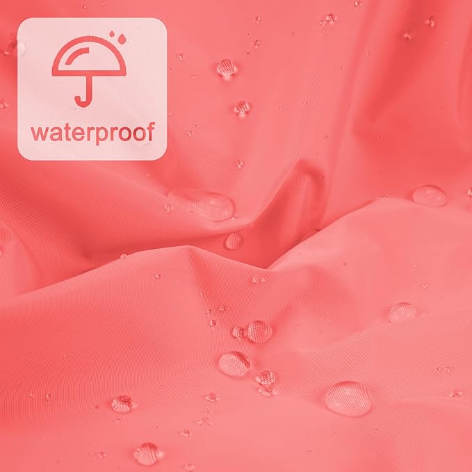 Reusable Shower Cap for Women, Large Waterproof Shower Essentials Bonnet Washable Elastic Band Bath Hair Wrap Hat for Long Hair, Braids(Orange Pink)