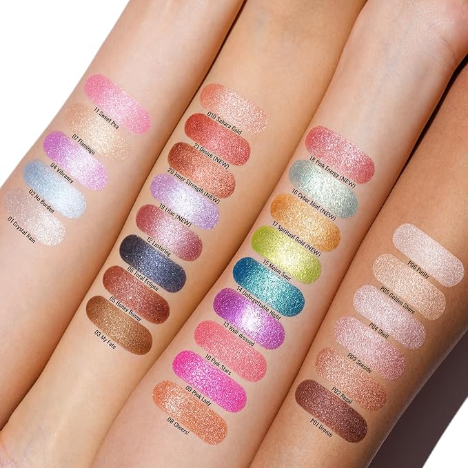 Oulac Cream Eyeshadow also for Highlighter Large Capacity Highly Pigmented Eye Shadow Waterproof &Long Lasting with Moisturizing Formula, Shimmer Glitter Eye Makeup. 6g.16+02