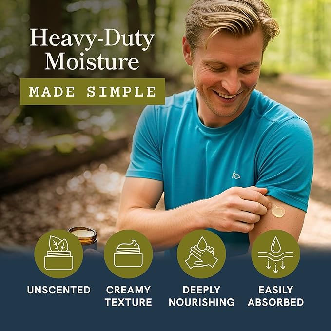 Whipped Beef Tallow Cream for Men | Face & Body | Beef Tallow for Skin Health & Barrier Support | Unscented | Whipped Men’s Moisturizer Cream with Beeswax | Grass-Fed, Cruelty-Free & Non-GMO | 2 oz