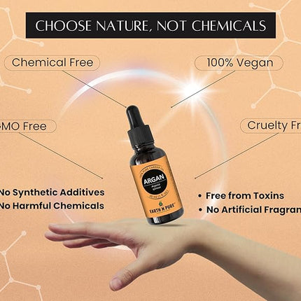 Earth N Pure Argan Oil for Hair Styling, Hair Growth, Hairfall Control - Natural and Therapeutic Grade 50 ml