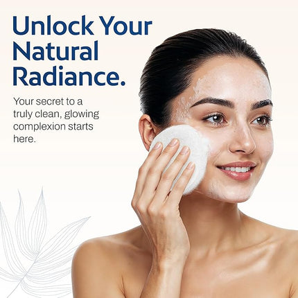 HartFelt Round Face Scrubber for Women | Reusable Facial Sponges for Daily Cleansing | Facial Exfoliating Pads for Removing Dead Skin, Dirt & Makeup | Use with Favorite Cream | Made in USA - 3 Count