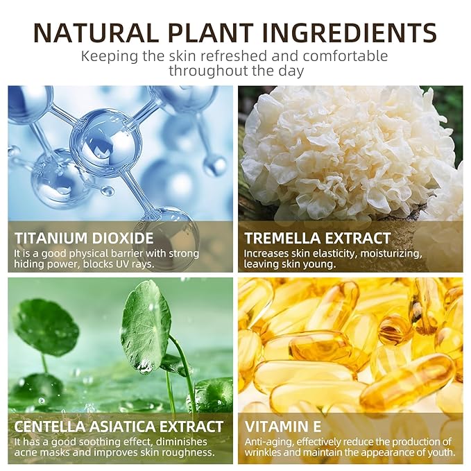 Mushroom Head Air Cushion CC Cream - BB Cream Foundation Makeup Moisturizing Concealer Long-Lasting, Cushion Foundation Full Coverage Self Adjusting for Mature Skin & All Skin Types (Nude)