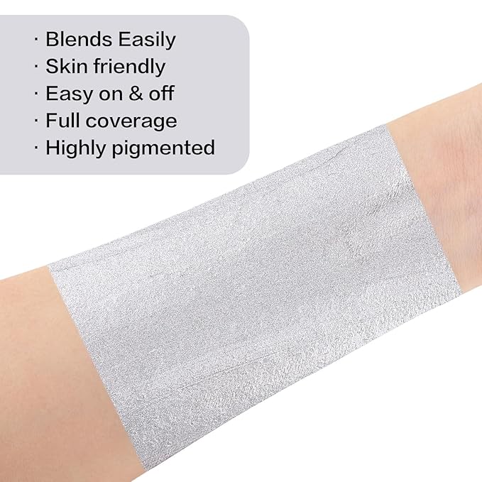 BOBISUKA Silver Face Body Paint, Metallic Oil-based Painting Kit, Cream Blendable Facepaint for Halloween Cosplay, Costume, Parties, Stage, Theater, SFX Special Effect Makeup（2.1 Fl.oz）