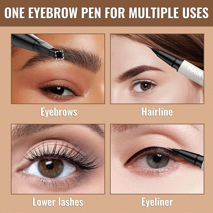 iMethod Eyebrow Pen - Eyebrow Pencil,2-in-1 Eyeliner Dual-Ended Microblading Eyebrow Pencil Long Lasting Waterproof Hair-Like Brow Pencil,with Eyebrow Brush,Eyebrow Pencils for Women,DarkBrown