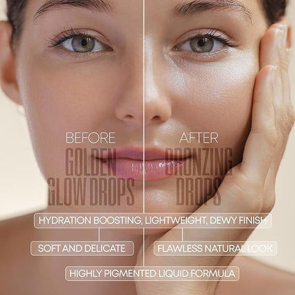 W7 Golden Glow Drops Essential Trio - 3Pcs - Liquid Bronzing Drops, Moisturizer & Body Brush