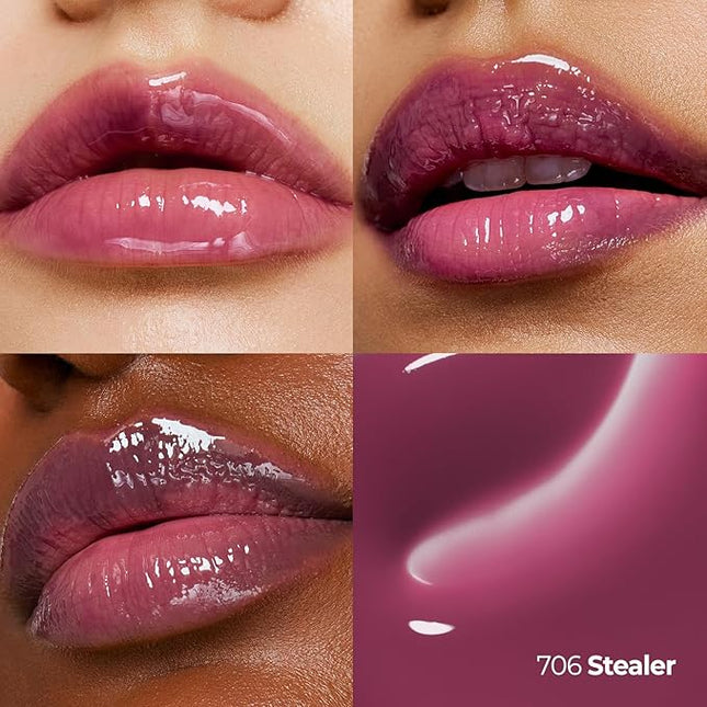 Laka Fruity Lip Glotioner, 10ml/0.33 fl.oz, Lip Gloss with High Shine Vivid Colors, Jelly tip for Hygienic & Easy Application, K-Beauty (#706 Stealer)