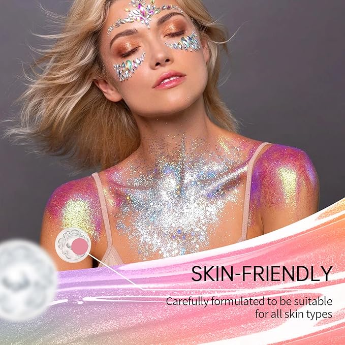 Face and Body Glitter Stick,Holographic Sparkling Neon Outfit Singer Concert Music Rave Festival Party Accessories Glitter Gel. (Purple)