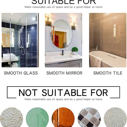 Ettori Shower Mirror Fogless for Shaving with Razor Holder, Powerful Lock Suction Fogless Mirror for Shower