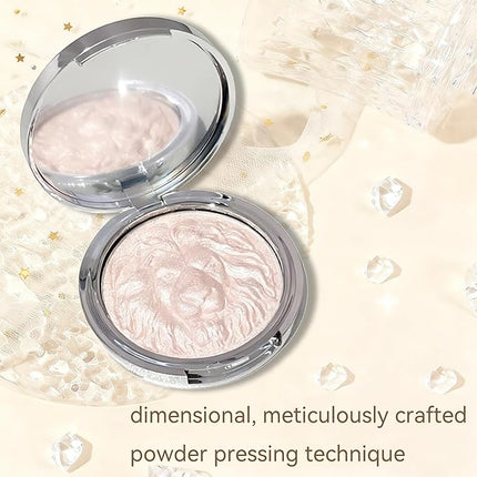 K'APEINE Face Highlighter Palette,Pink Glitter Eyeshadow Pearl Shimmer Single Makeup Kit High Glossy Face Makeup Palette Sparkling Highlighter Makeup Palette Smooth Baked Lasting Shining Makeup Kit-03