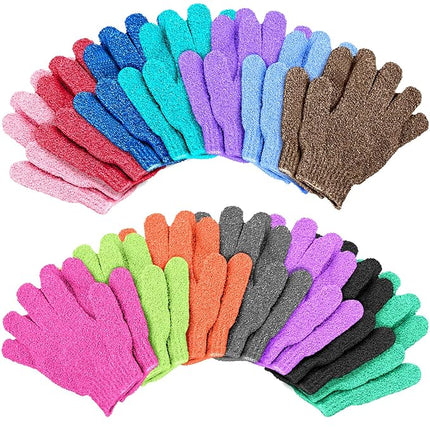 Duufin 28 Pcs Exfoliating Gloves Bath Gloves Body Wash Mitt Scrubbing Exfoliator Glove for Shower, Spa, Massage, Body Scrub, Dead Skin Cell Remover