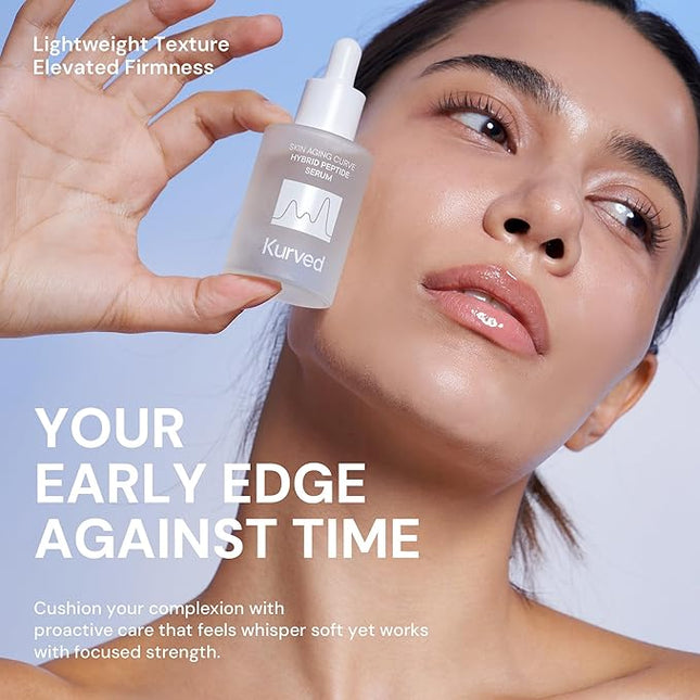 Kurved Skin Aging Curve Hybrid Peptide Serum, 1.01 fl oz (30 mL) | Anti-Aging Hydrating Niacinamide | Lightweight, Non-sticky, Buildable | K-Beauty face serum for fine lines, firming & elasticity