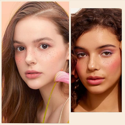 MAYKOO Freckle Pen Natural Lifelike Freckle Stamp, Waterproof Fake Freckles Cushion Long Lasting Quick Dry, Get Sun-kissed Faux Freckles Marker Makeup in One Press, Dark Brown, 15g