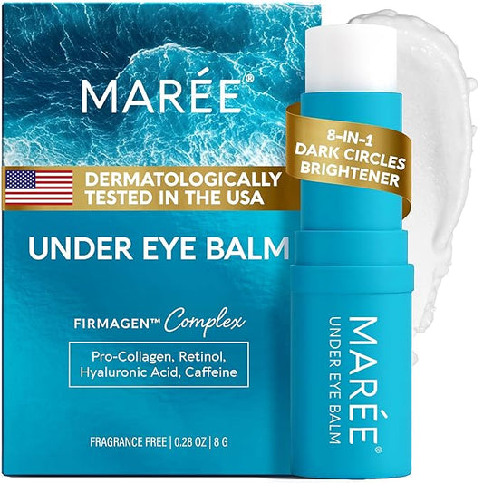MAREE Under Eye Balm Stick Hydrating - Retinol Caffeine Under Eye Brightener Stick for Older Women - Collagen Under Eye Cream for Dark Circles & Wrinkles - Skin Care Treatment Moisturizer
