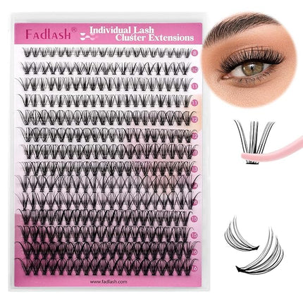 DIY Eyelash Extension Large Tray 10D 20D 30D 40D Cluster Lashes Mixed Tray Natural Long Mink Individual Lashes Reusable False Eyelashes Extension (20D-0.07-C, 8-16mm)