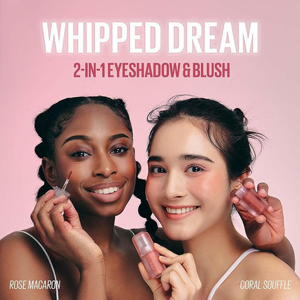 Kaja Multi-purpose Liquid Eyeshadow & Blush - Whipped Dream | with Cotton Seed Oil, 4 Shades, Buildable, Blendable, Airy Semi-matte Finish, 02 Meringue Pink, 0.17 Oz