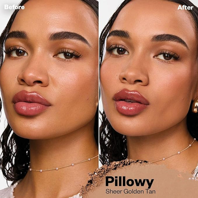 Kosas Cloud Set Face Setting Powder - Smoothing Shine Control, Soft, Sheer Translucent Makeup Finish, Portable & Long-Lasting Loose Pressed Baking Powder -Pillowy (Sheer Medium Tan)