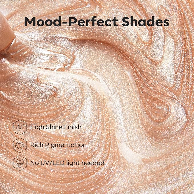 modelones Bronze Brown Nail Polish, 15 ml Metallic Brown Glitter Quick Dry Nail Lacquer Strengthener Long Last Shine Fingernail Toe Nail Art DIY Home Travel Manicure Gift for Women Girls 0.5 Fl Oz