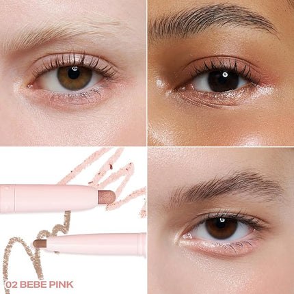 2aN Color Play Dual Liner | 2-in-1 Aegyo-sal & Shading Pencil | Long-Lasting Pearl & Matte Duo Liner for K-Idol Eye Makeup | Easy to Blend, All-Day Wear (0.006oz+0.02oz) (02 BeBe Pink)