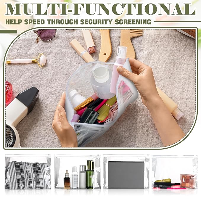 Xuniea 50 Pcs Mini Clear Makeup Bag Small Clear Zipper Pouch Travel Plastic Cosmetic Organizer Waterproof for Toiletries Swimsuit Bikini Bathing Suit(11'',Transparent)