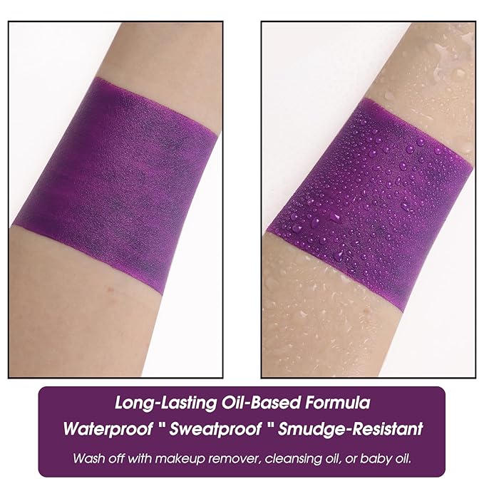 BOBISUKA Purple Face Body Paint Stick, Sports Eye Black for Baseball Football Softball – Waterproof Face Painting for Witch Sorcerer Galaxy Halloween SFX Makeup Cosplay