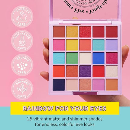 Kimchi Chic Beauty Twenty Five Eyeshadow Palette - 25 Matte & Shimmer Shades, Cruelty Free & Vegan Send Me Sprinkles 0.5oz
