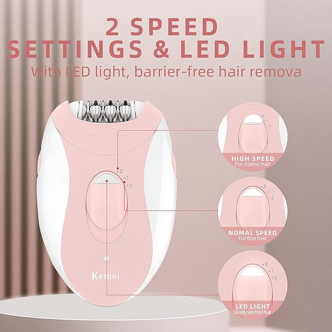 Epilator for Women, Epilators Hair Removal for Women Face with 2 Speeds, Glabrouse Skin Epilator Hair Removal Device, Face Trimmer for Face Legs Arms Armpit Bikini