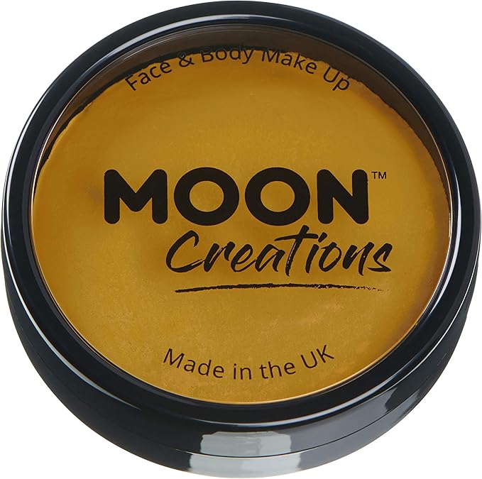 Pro Face & Body Paint Cake Pots by Moon Creations - Mustard - Professional Water Based Face Paint Makeup for Adults, Kids - 1.26oz