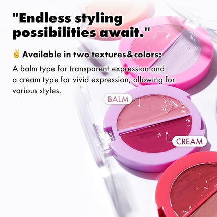 Amuse SEOUL Lips and Cheeks Healthy Balm 01 BOKSOONGA BALM | Moisturizing, Glossy, Creamy Texture, Lightweight, Dewy Finish, Natural-looking Color, K Beauty Makeup, Vegan (1.5g / 0.05 oz)