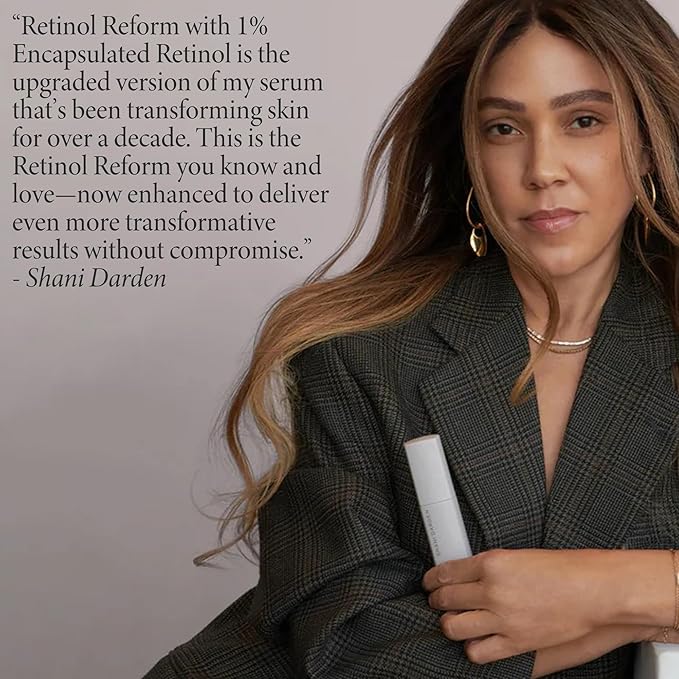 SHANI DARDEN SKIN CARE Retinol Reform with 1% Encapsulated Retinol Serum for Face & Neck, Gentle Slow-Release Retinol Face Serum with Tripeptide for Wrinkles, Fine Lines & Uneven Tone, 0.3 fl oz