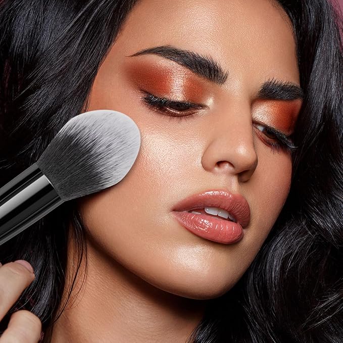 5pcs Face Makeup Brush Set - Ideal for Setting Powder, Blush & Contour - Fluffy Brushes Enhanced Powder Pickup for Smooth, Natural Application, A Collection Designed for Cheeks Make up (Black)