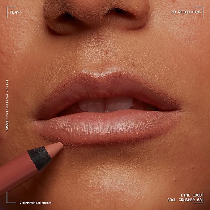 NYX PROFESSIONAL MAKEUP Line Loud Lip Liner, Longwear and Pigmented Lip Pencil with Jojoba Oil & Vitamin E - Goal Crusher (Midtone Beige)