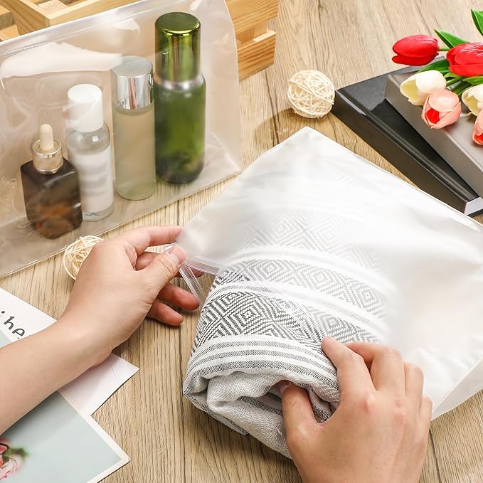 Xuniea 50 Pcs Mini Clear Makeup Bag Small Clear Zipper Pouch Travel Plastic Cosmetic Organizer Waterproof for Toiletries Swimsuit Bikini Bathing Suit(11'',Transparent)